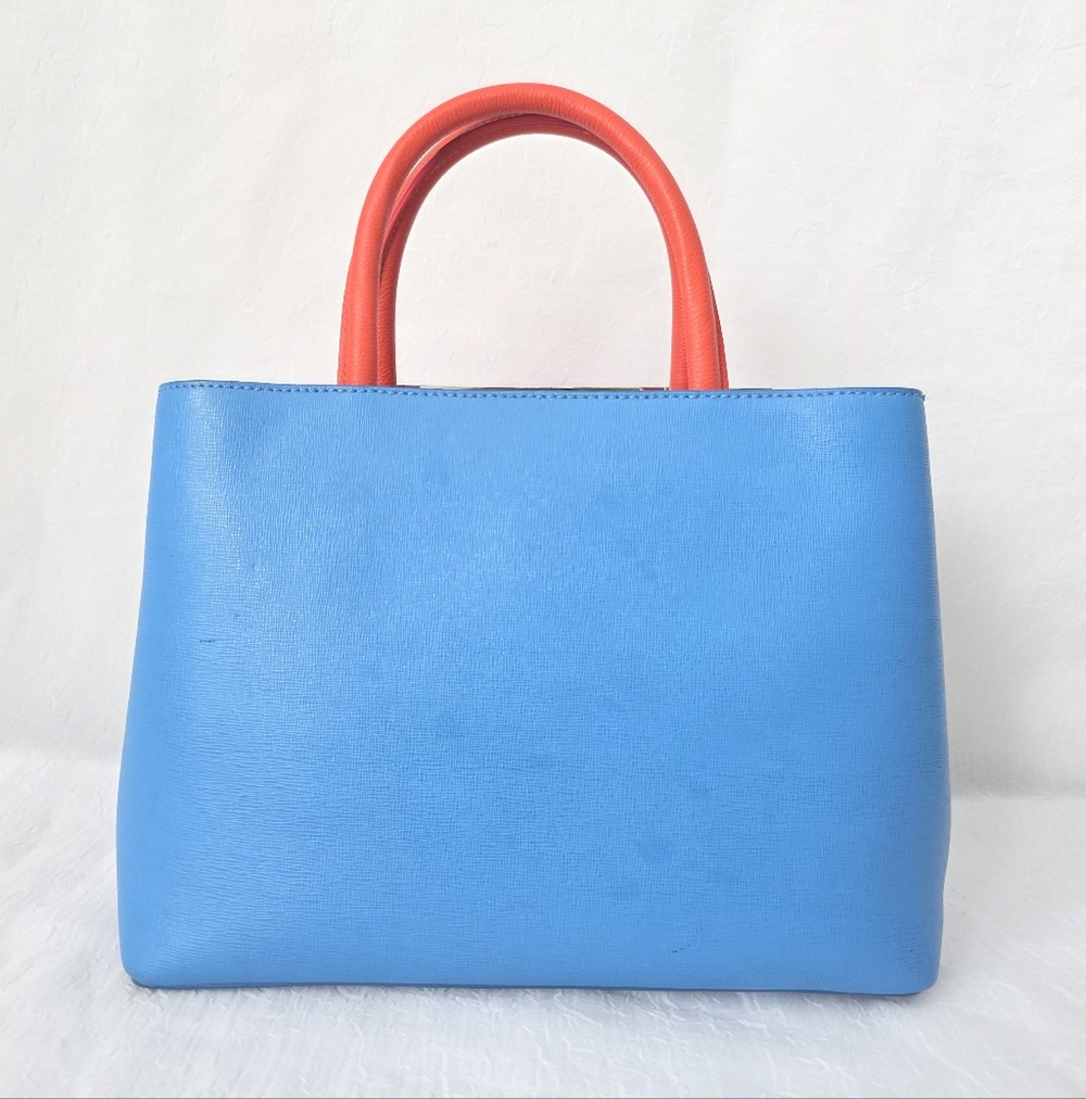 Auth Fendi 2jour Monster Blue/Orange Leather Bag, Wallet And Coin Case - Picture 3 of 11